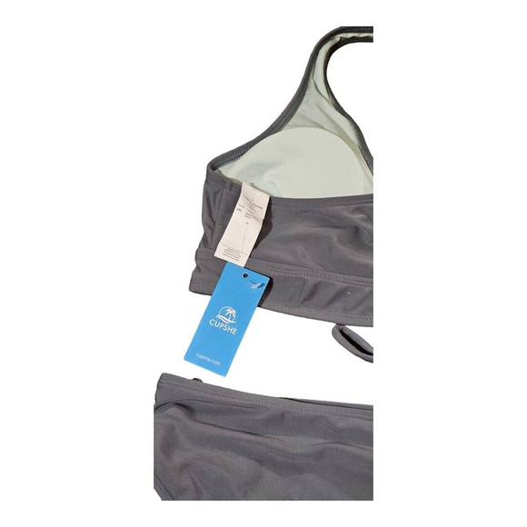 NWT Cupshe Womens Green Tie Sides Double Strap Bikini Swimwear Size M - Picture 8 of 9